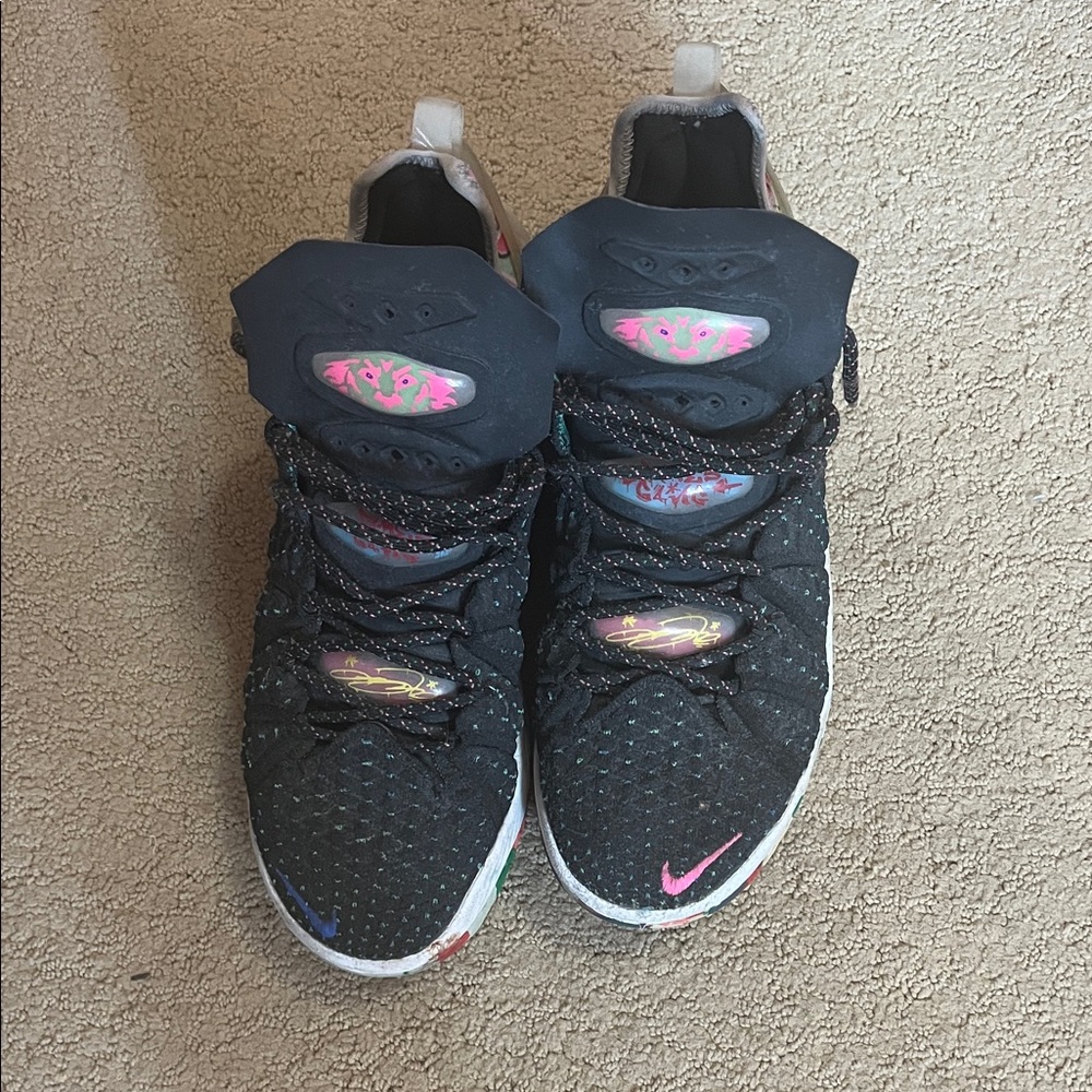 LeBron Nike Men's Black Sneakers with Pink Highlights
